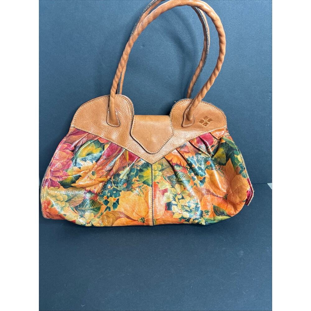 Patricia Nash "Lione" Shoulder Satchel Bag Heritage Print Floral Leather
